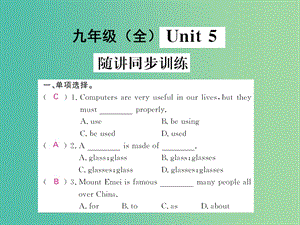 中考英語(yǔ) 基礎(chǔ)知識(shí)梳理 第十九講 九全 Unit 5 隨講同步訓(xùn)練課件 人教新目標(biāo)版.ppt