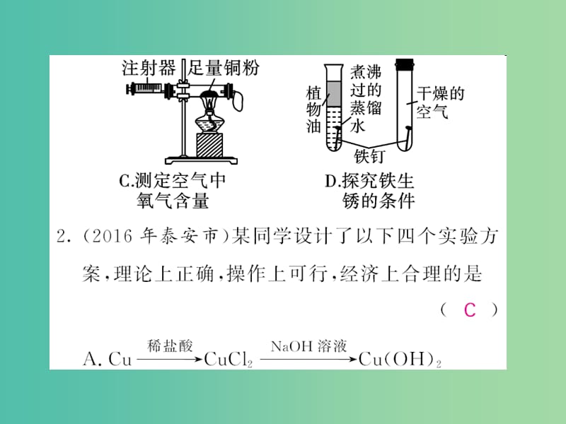 中考化学第二轮复习 专题训练 提升能力 专题六 实验探究练习课件 新人教版.ppt_第2页