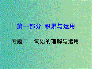 中考語文 第一部分 積累與運用 專題二 詞語的理解與運用課件.ppt