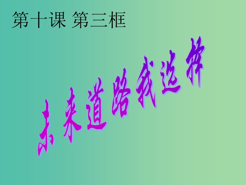 九年级政治全册 10.3 未来道路我选择课件 新人教版.ppt_第2页