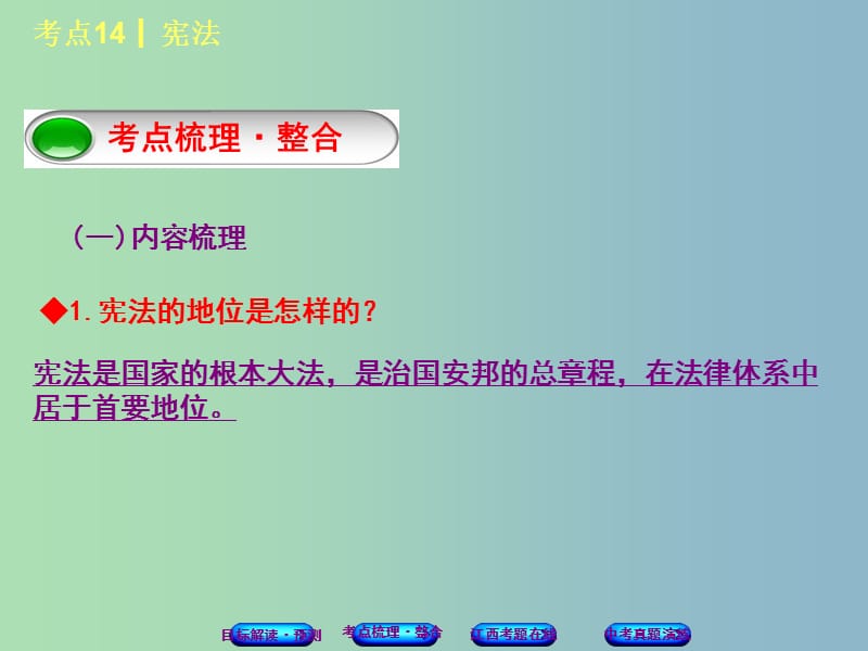 中考政治复习方案第二单元法律与秩序考点14宪法教材梳理课件.ppt_第3页