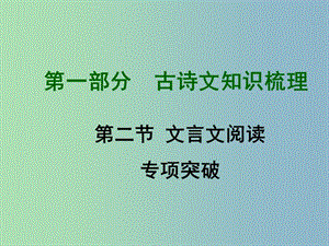 中考語文滿分特訓方案 第一部分 每二節(jié) 文言文閱讀專項突破課件17.ppt