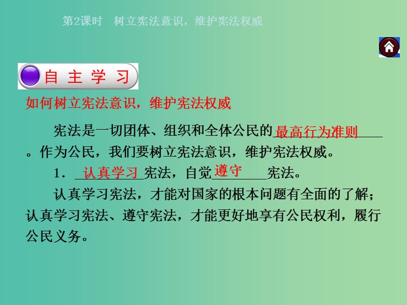 八年级政治下册 第五单元 第三课 宪法保障公民的权利 第2课时 树立宪法意识维护宪法权威同步课件 粤教版.ppt_第2页