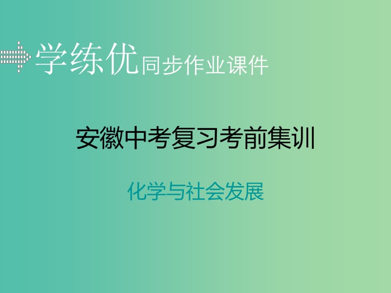 中考化学复习 专题十一 化学与社会发展习题课件 新人教版.ppt_第1页