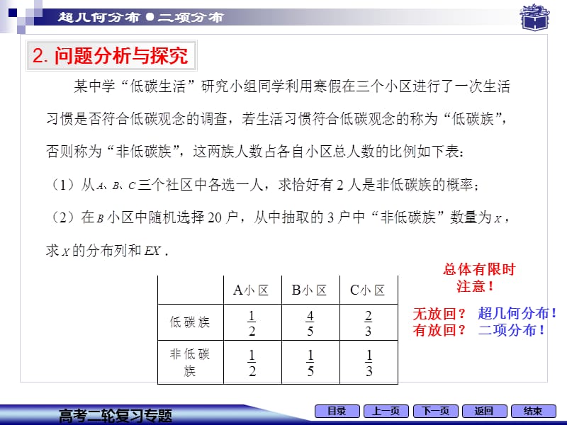 超几何分布与二项分布的区别.ppt_第3页