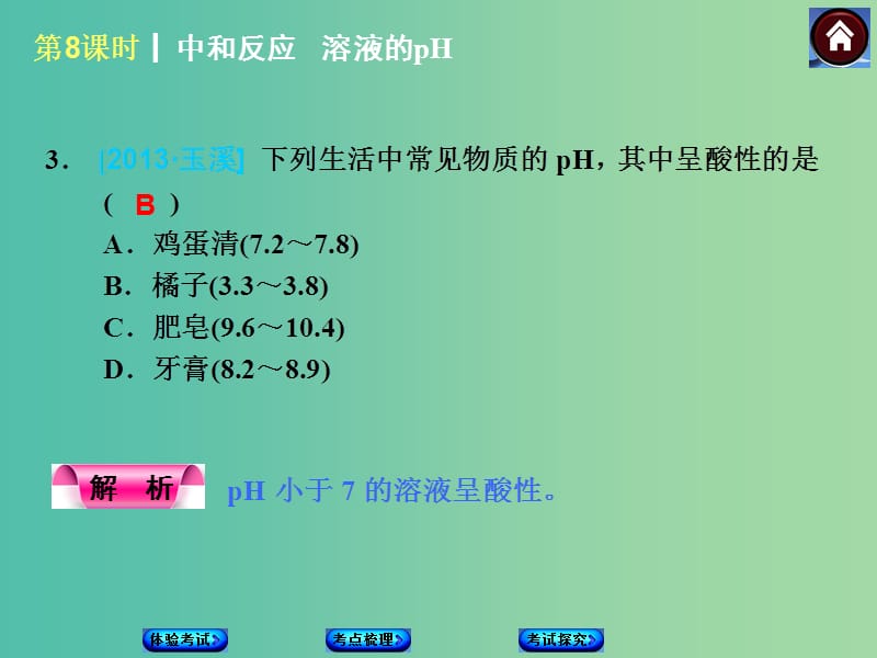 中考化学第一轮复习 第8课时 中和反应课时 溶液的PH课件 新人教版.ppt_第3页