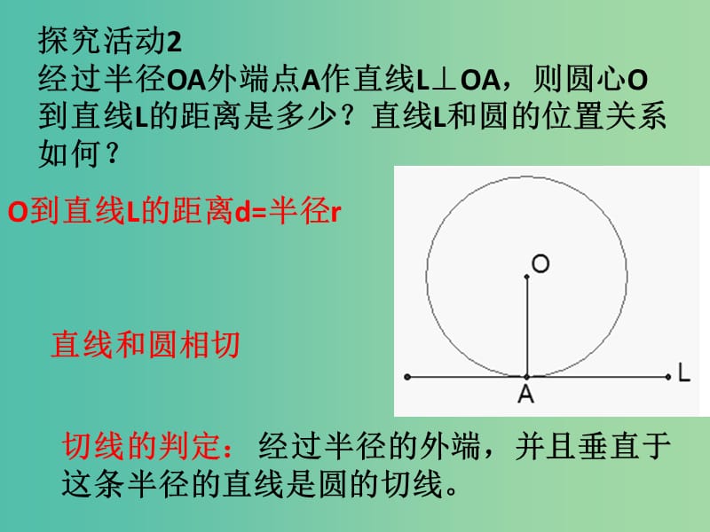 九年级数学下册 28.2.3 切线的性质和判定课件 华东师大版.ppt_第3页