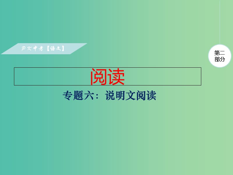 中考语文复习专题六说明文阅读课件.ppt_第1页