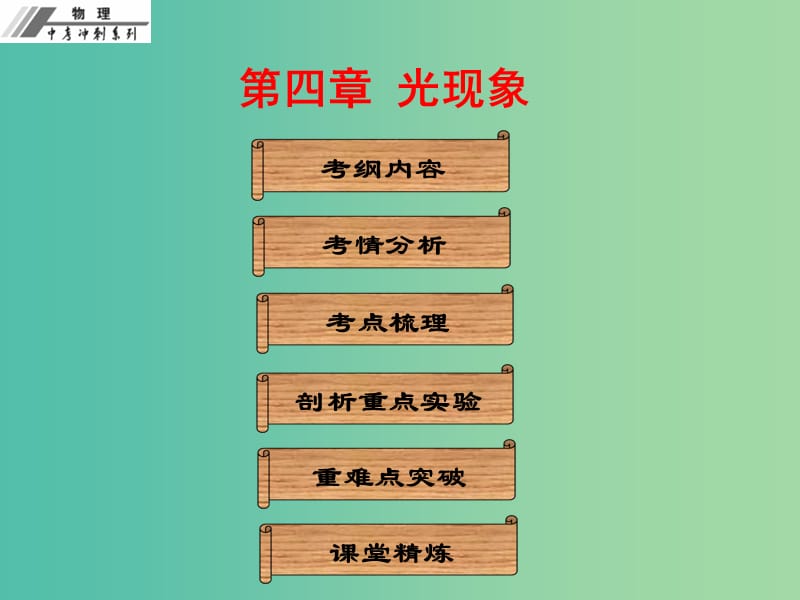 中考物理冲刺复习 第四章 光现象课件 新人教版.ppt_第1页