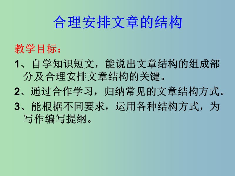 八年级语文上册 第三单元 作文 合理安排文章的结构课件 苏教版.ppt_第1页