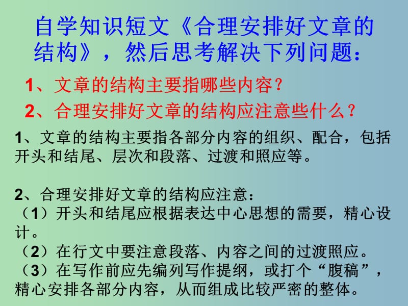 八年级语文上册 第三单元 作文 合理安排文章的结构课件 苏教版.ppt_第2页