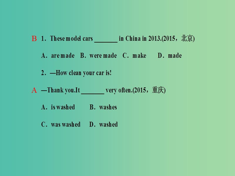 中考英语 考点跟踪突破32 动词的语态练习课件.ppt_第2页