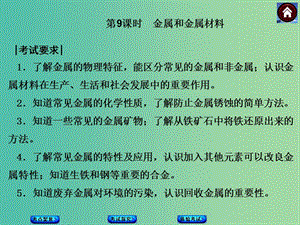 中考化學(xué)基礎(chǔ)復(fù)習(xí) 第9課時(shí) 金屬和金屬材料課件 新人教版.ppt