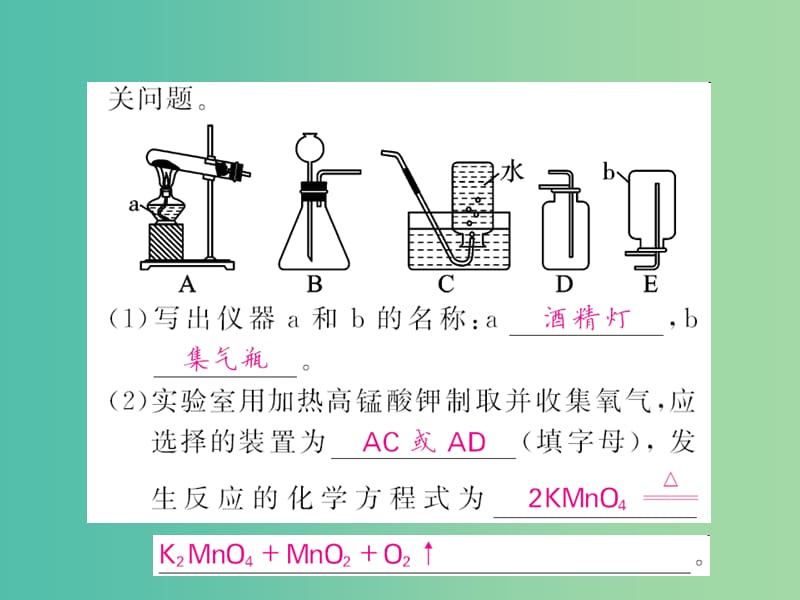 中考化学第二轮复习 专题训练 提升能力 专题五 气体的制取、检验与净化练习课件 新人教版.ppt_第3页