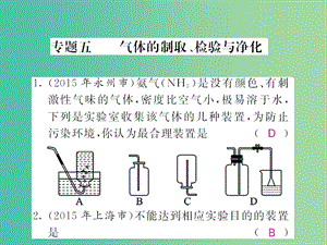 中考化學(xué)第二輪復(fù)習(xí) 專題訓(xùn)練 提升能力 專題五 氣體的制取、檢驗(yàn)與凈化練習(xí)課件 新人教版.ppt