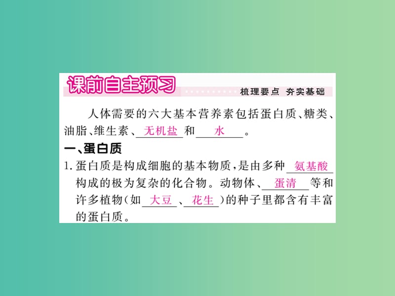 九年级化学下册 第十二单元 课题1 人类重要的营养物质课件 （新版）新人教版.ppt_第2页