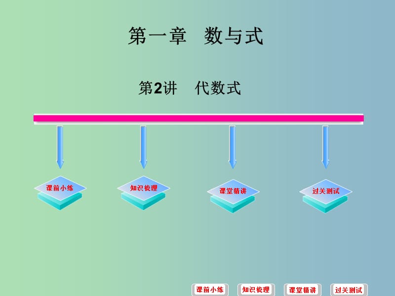 中考数学必备复习 第一章 数与式 第2讲 代数式课件.ppt_第1页