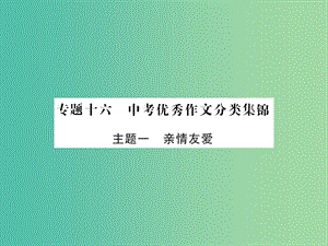 中考語文 第五部分 寫作訓(xùn)練 專題十六 中考優(yōu)秀作文分類集錦（主題一 親情友愛）課件.ppt