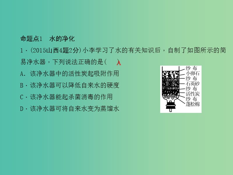 中考化学总复习 第一篇 考点聚焦 第4讲 自然界的水课件.ppt_第3页