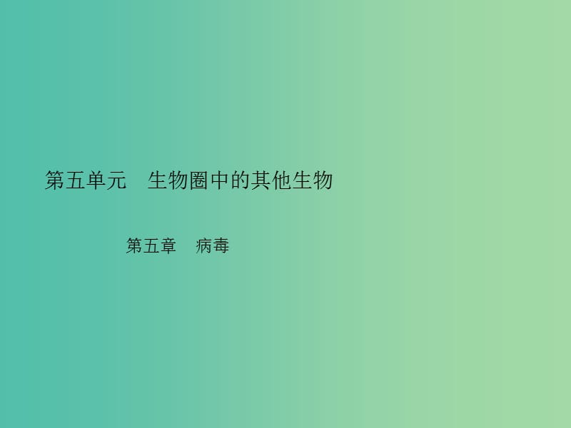 中考生物总复习 第五单元 第五章 病毒习题课件 新人教版.ppt_第1页