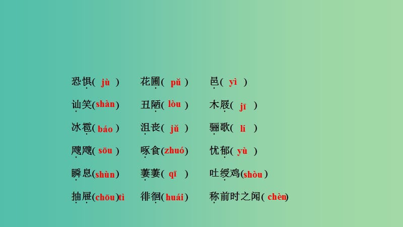 中考语文 考点集训2 七下 单元字词闯关复习课件.ppt_第3页