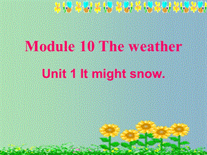 八年級英語上冊 Module 10 Unit 1 It might snow課件 外研版.ppt