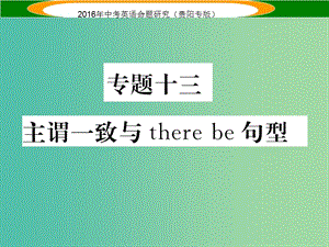 中考英語 語法專題突破精練 專題十三 主謂一致與there be句型課件.ppt