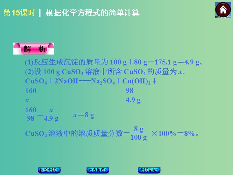 中考化学第一轮复习 第15课时 根据化学方程式的简单计算课件 新人教版.ppt_第2页