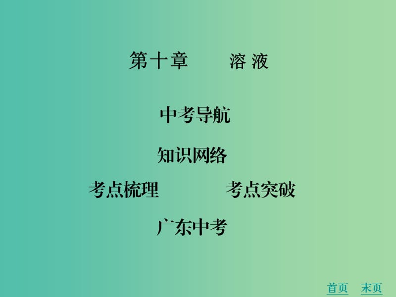 中考化学 第十章 溶液复习课件 新人教版.ppt_第1页