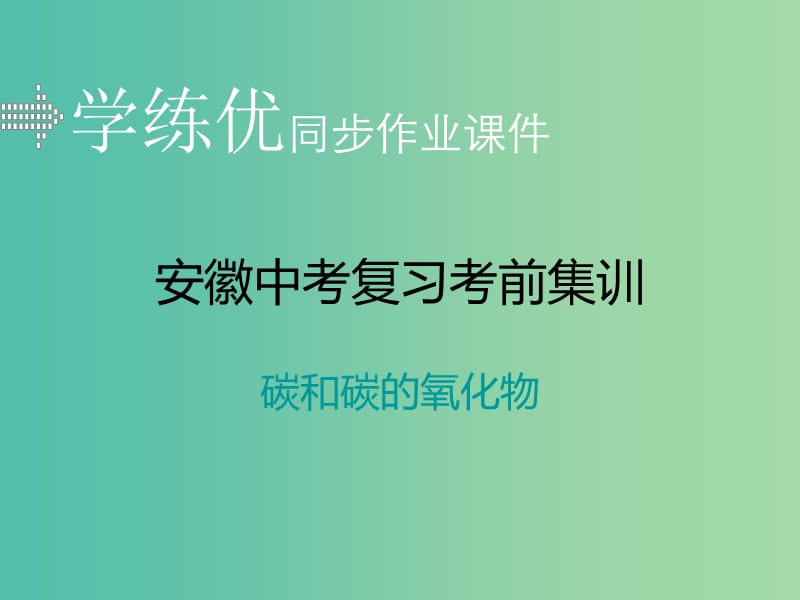 中考化学复习 专题二 碳和碳的氧化物习题课件 新人教版.ppt_第1页