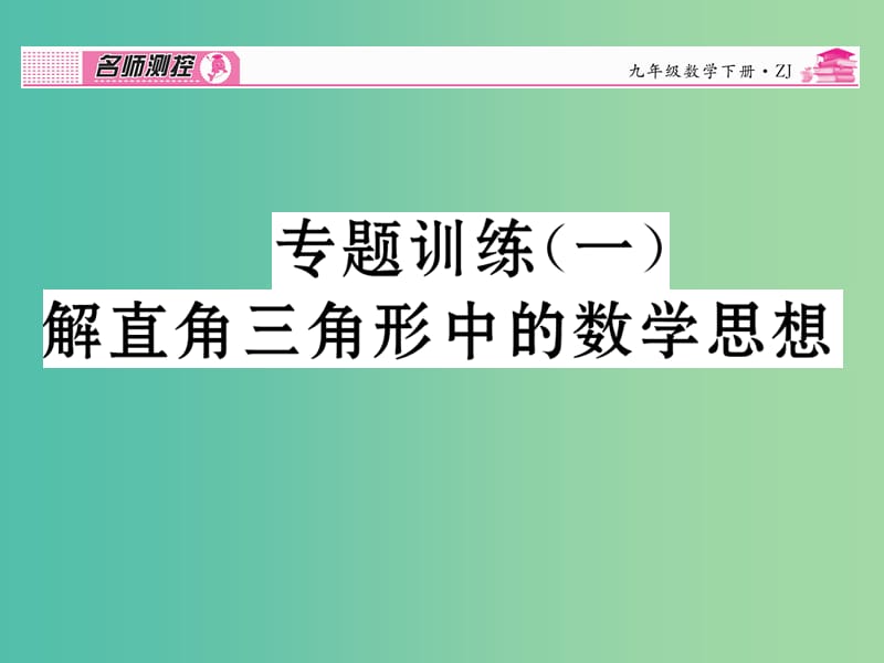 九年级数学下册 专题训练一 解直角三角形中的数学思想课件 （新版）浙教版.ppt_第1页