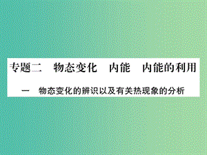 中考物理 第二篇 熱點(diǎn)專(zhuān)題突破 專(zhuān)題二 物態(tài)變化 內(nèi)能 內(nèi)能的利用課件.ppt