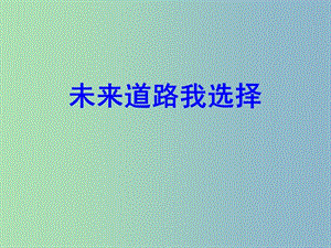 九年級(jí)政治全冊(cè) 4.10.3 未來(lái)道路我選擇課件 新人教版.ppt