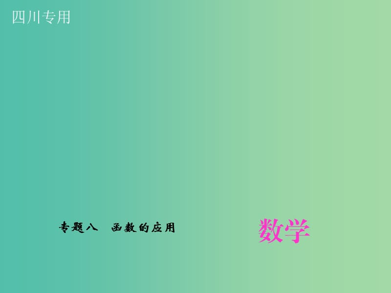 中考数学专题总复习 专题八 函数的应用课件.ppt_第1页