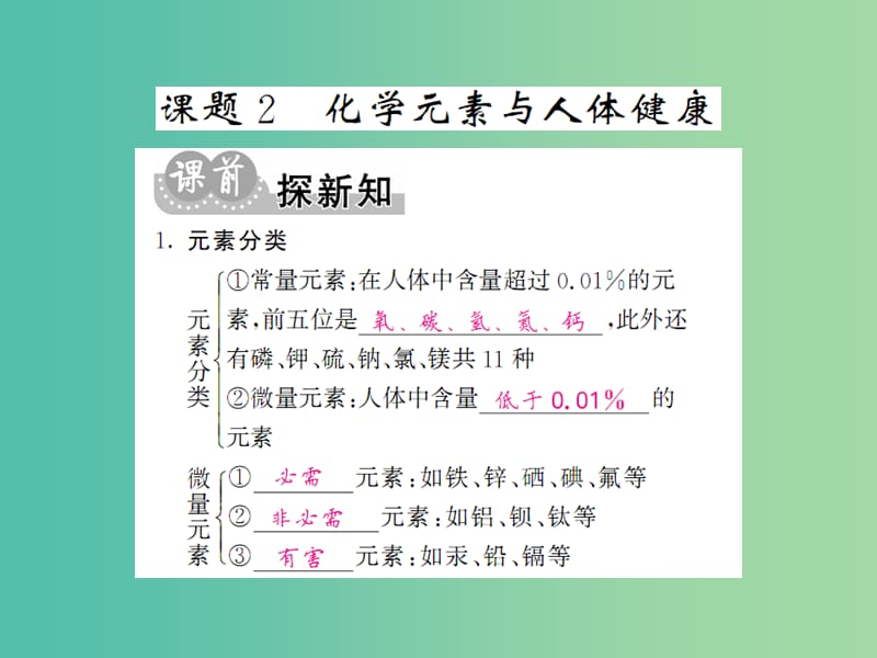 九年级化学下册 第十二单元 课题2 化学元素与人体健康课件 新人教版.ppt_第1页