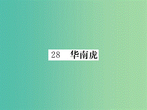 七年级语文下册 第六单元 28 华南虎作业课件 新人教版.ppt