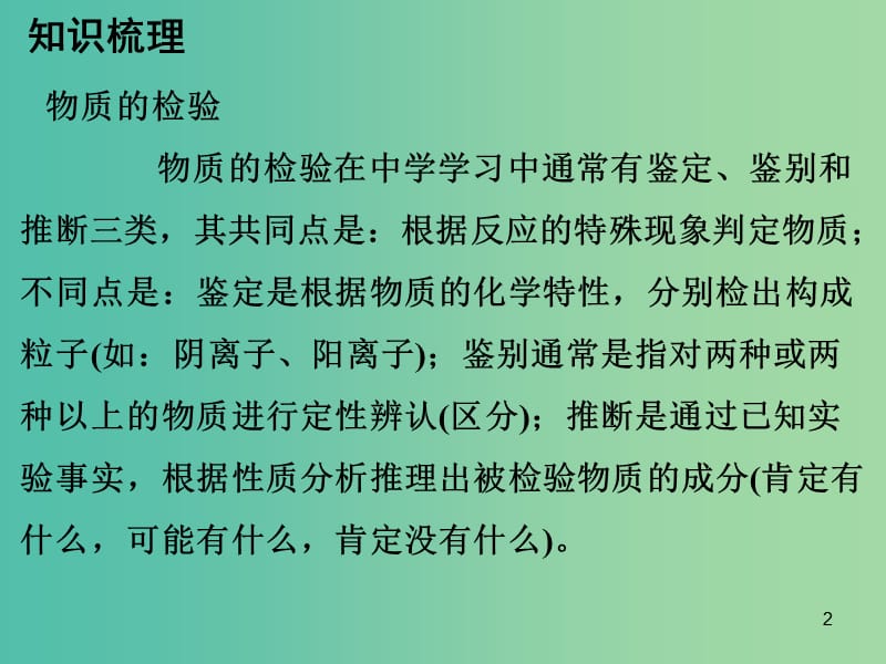 中考化学专题突破复习 第五部分 专题一 科学探究 第五节 物质的检验与推断课件 新人教版.ppt_第2页