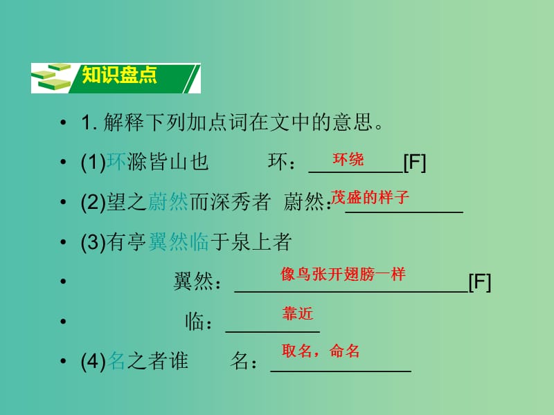 中考语文 第二部分 阅读专题四 文言文阅读 第13篇 醉翁亭记课件.ppt_第3页