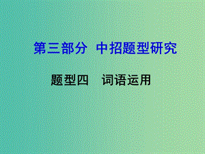 中考英語 第三部分 中招題型研究四 詞語運用課件.ppt