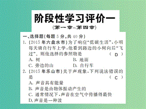 中考物理 階段性學(xué)習(xí)評(píng)價(jià)一（第1-4章）復(fù)習(xí)課件 （新版）新人教版.ppt