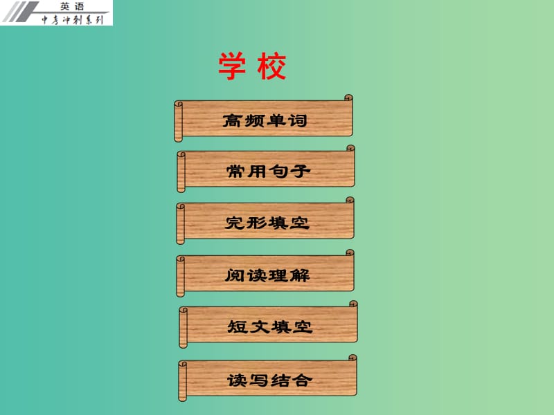 中考英语冲刺复习 话题专题训练 学校课件.ppt_第1页