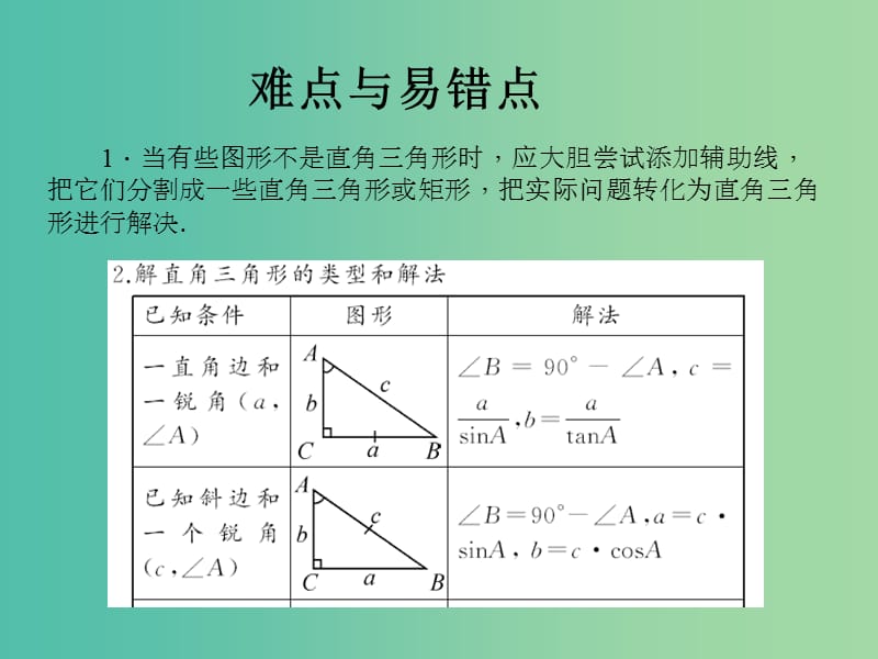 中考数学一轮复习 第五章 图形的性质（一）第20讲 锐角三角函数和解直角三角形课件.ppt_第3页