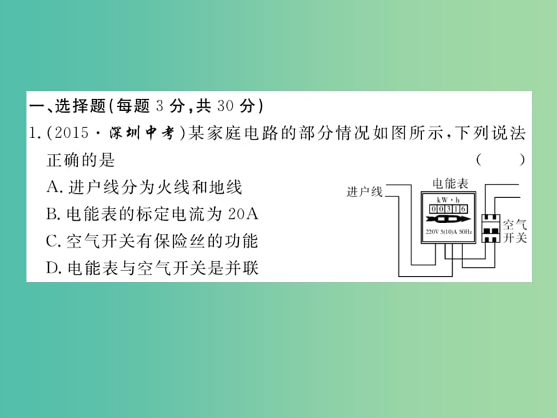 九年级物理全册 期末检测卷课件 （新版）新人教版.ppt_第2页