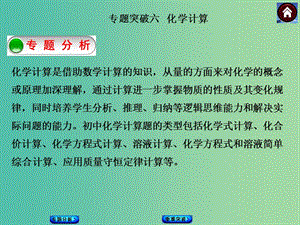 中考化學(xué)基礎(chǔ)復(fù)習(xí) 專題突破6 化學(xué)計(jì)算課件 新人教版.ppt