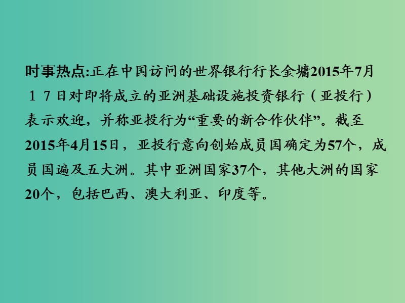 中考地理 第三部分 时事热点 热点2 亚投行复习课件 新人教版.ppt_第2页