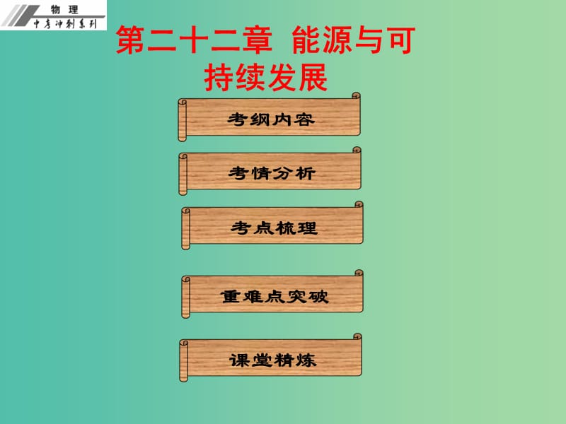 中考物理冲刺复习 第二十二章 能源与可持续发展课件 新人教版.ppt_第1页