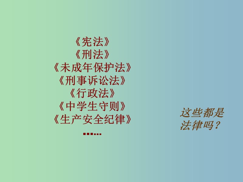 八年级政治下册 14.1 法律是一种特殊的行为规范课件 苏教版.ppt_第3页