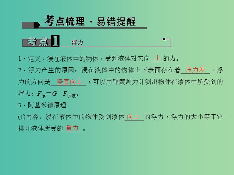 中考物理 考点聚焦 第九讲 浮力课件.ppt_第2页