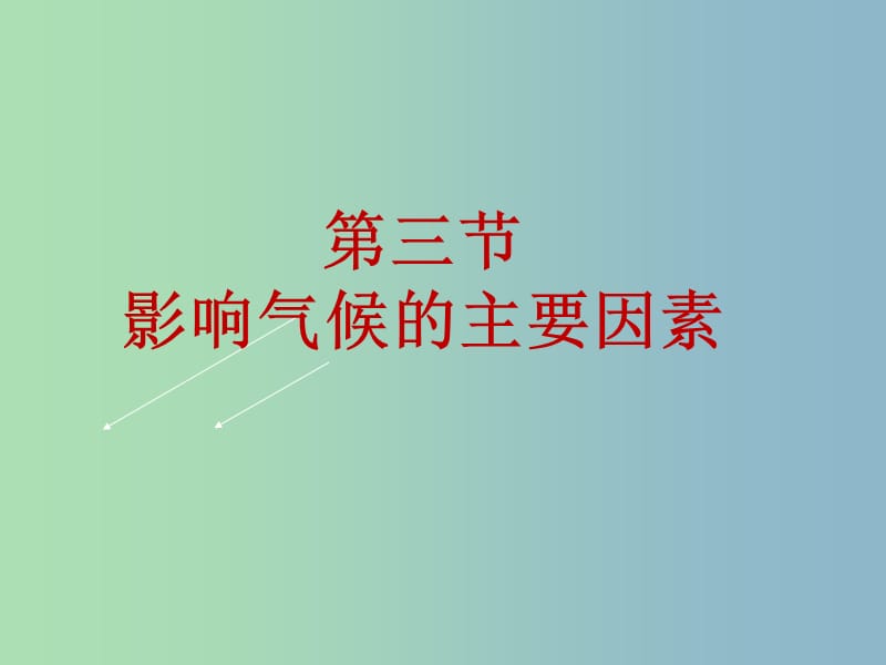 七年级地理上册 第四章 第三节 影响气候的主要因素课件 湘教版.ppt_第1页