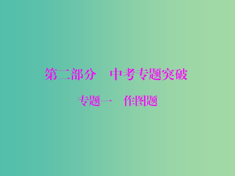 中考物理 第二部分 专题突破一 作图题 第1课时 光学作图题课件.ppt_第1页